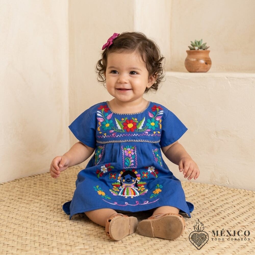 Mexican tunic hand embroidered dress  Size 0  see measurements